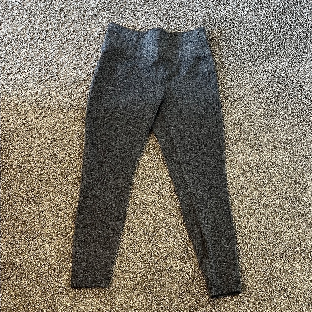 Athleta Black & White Herringbone Performance Tights